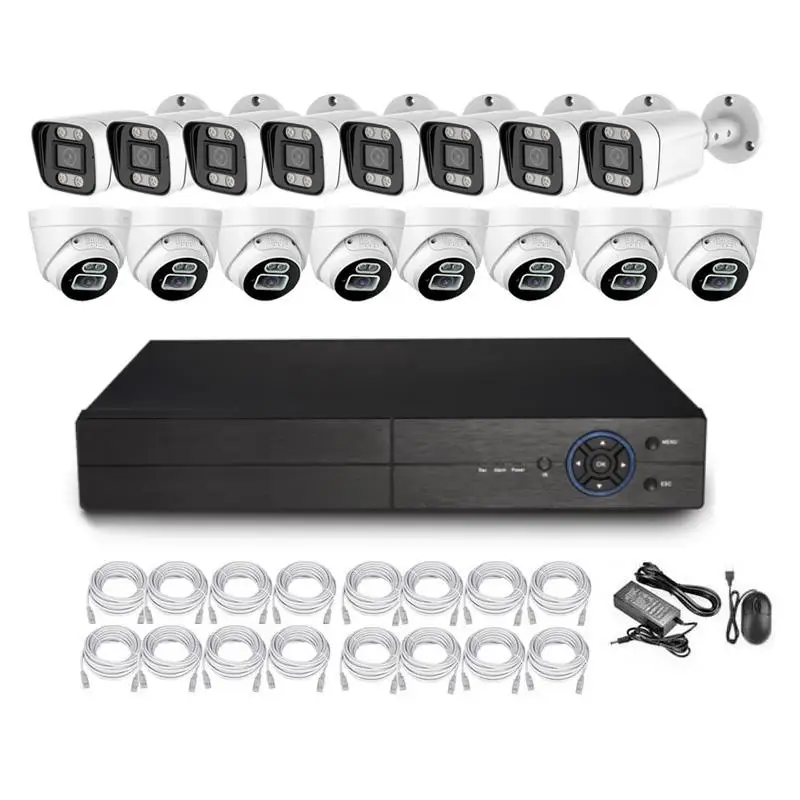 Tuya 4MP Full Color Outdoor Night Vision Metal Bullet Turret POE IP Security Camera System With Audio And Speaker