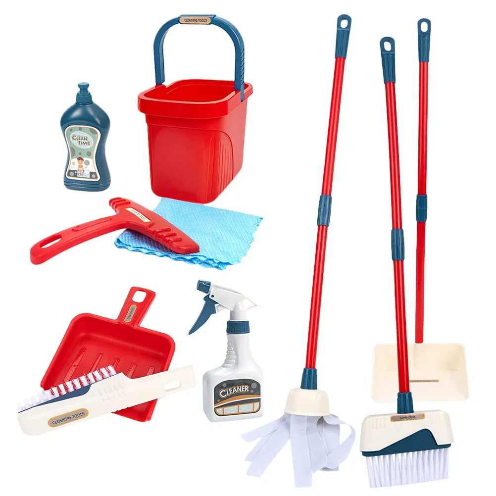 1set-children's-realistic-cleaning-set-mop-broom-dustpan-bucket-pretend-play-educational-household-simulation-kit