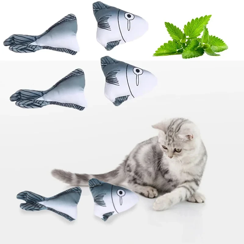 1pc gato de estimação céu de madeira polygonum hortelã peixe dos desenhos animados de pelúcia dentes moagem haste peixe respiração fresca gato calmante brinquedo limpeza dos dentes