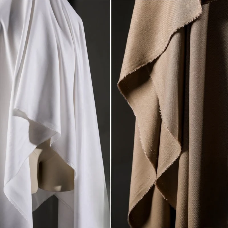 

linen ice silk twill fabric cotton and linen shirt coat artistic clothing designer fabric