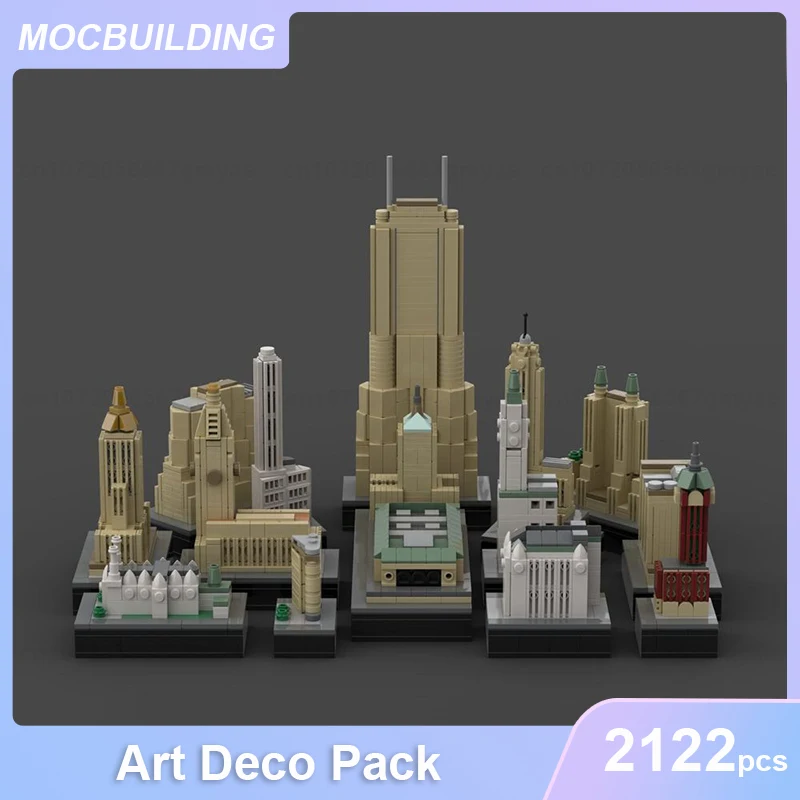 Art Deco Pack Model MOC Building Blocks Skyscrapers Architecture DIY Assemble Bricks Educational Creative Toys Gifts 2122PCS