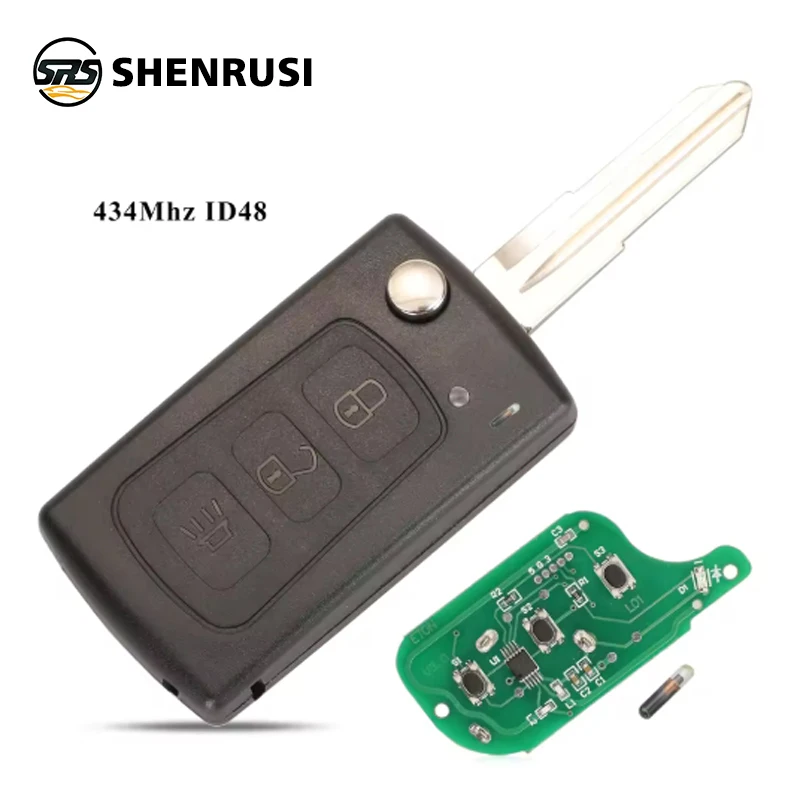 

SHENRUSI 434 МГц ID48 откидной дистанционный ключ для Great Wall Haval Hover H3 H5 3 кнопки оригинальные заводские ключи брелок