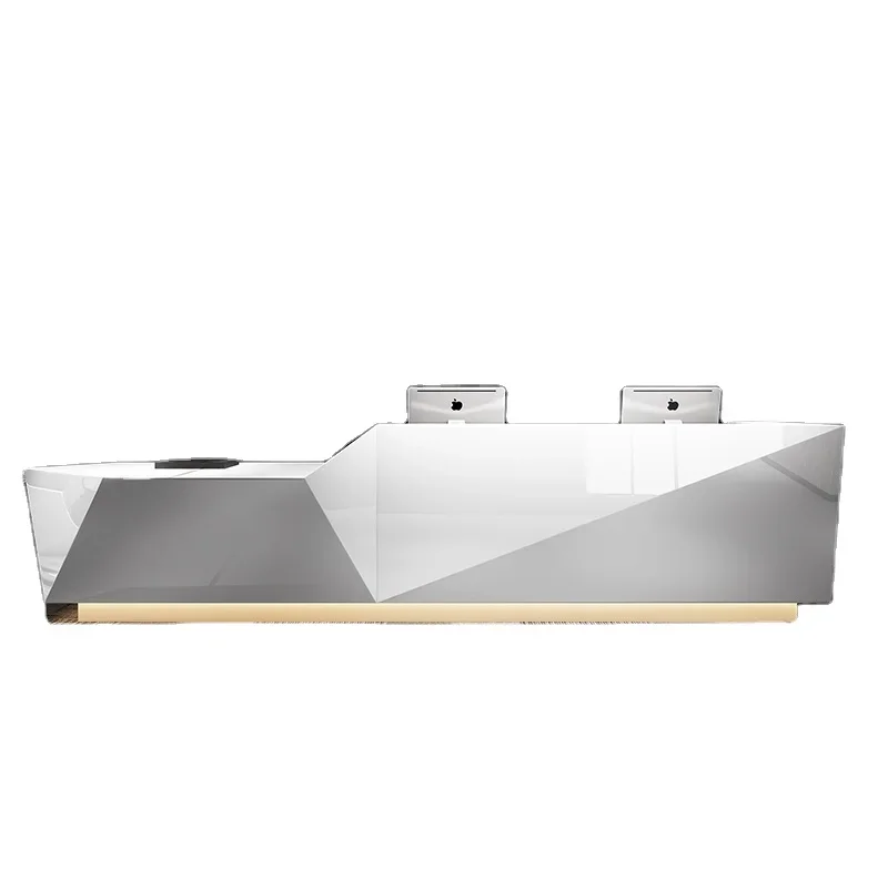 

QTZ13 Office Furniture U Shape Baking Paint MDF Wooden Front Desk Office Reception Modern Desk Counter Lobby Reception Desk
