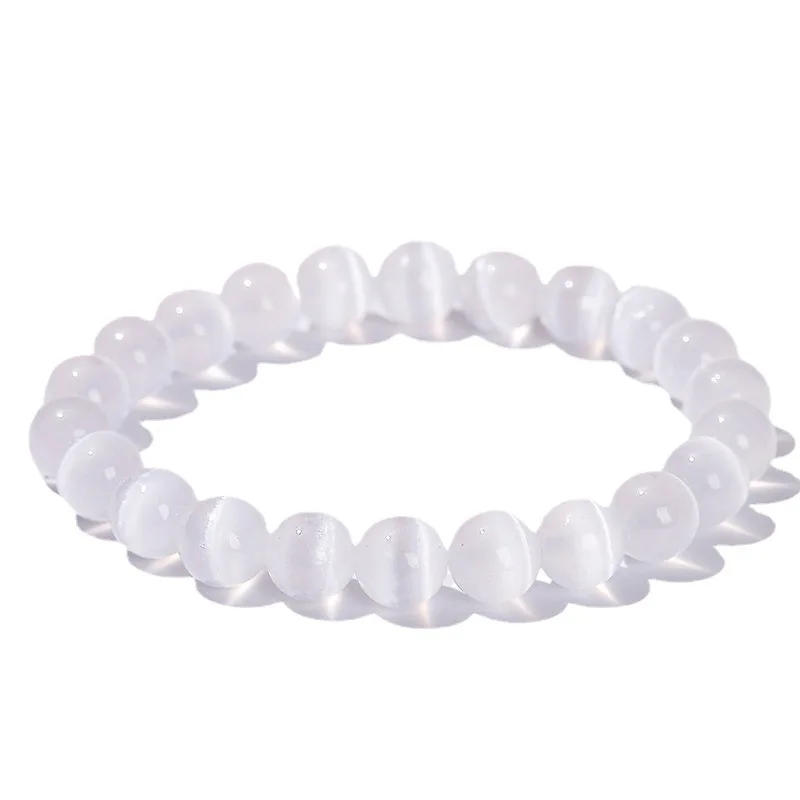 

Shinzue Jewelry Natural Gypsum Stone Bracelet Strong Light Eye White Body Women's Fashion Single Circle Hand Accessor