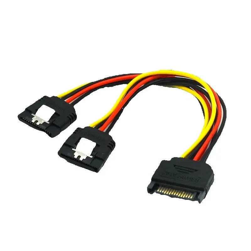 SATA II hard disk Power Male to 2 Female Splitter Y 1 to 2  Extender Cabo Cord for HDD SSD Power Cables 20CM