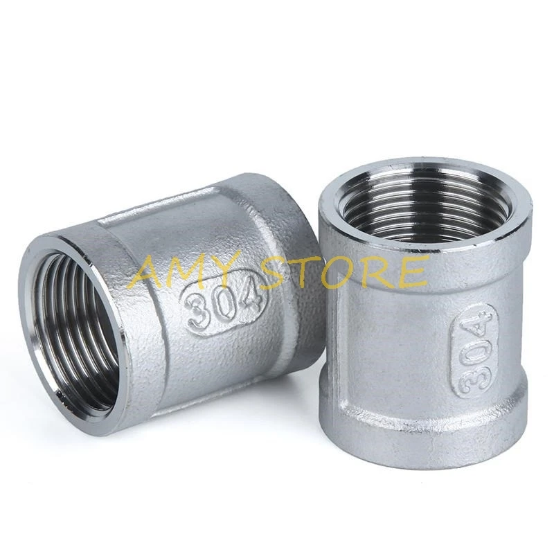 

1Pc 304 Stainless Steel Female BSPP Threaded Pipe Fittings Straight Connector Nipple 1/4" 3/8" 1/2" 3/4" 1" 1-1/4" 1-1/2" 2"