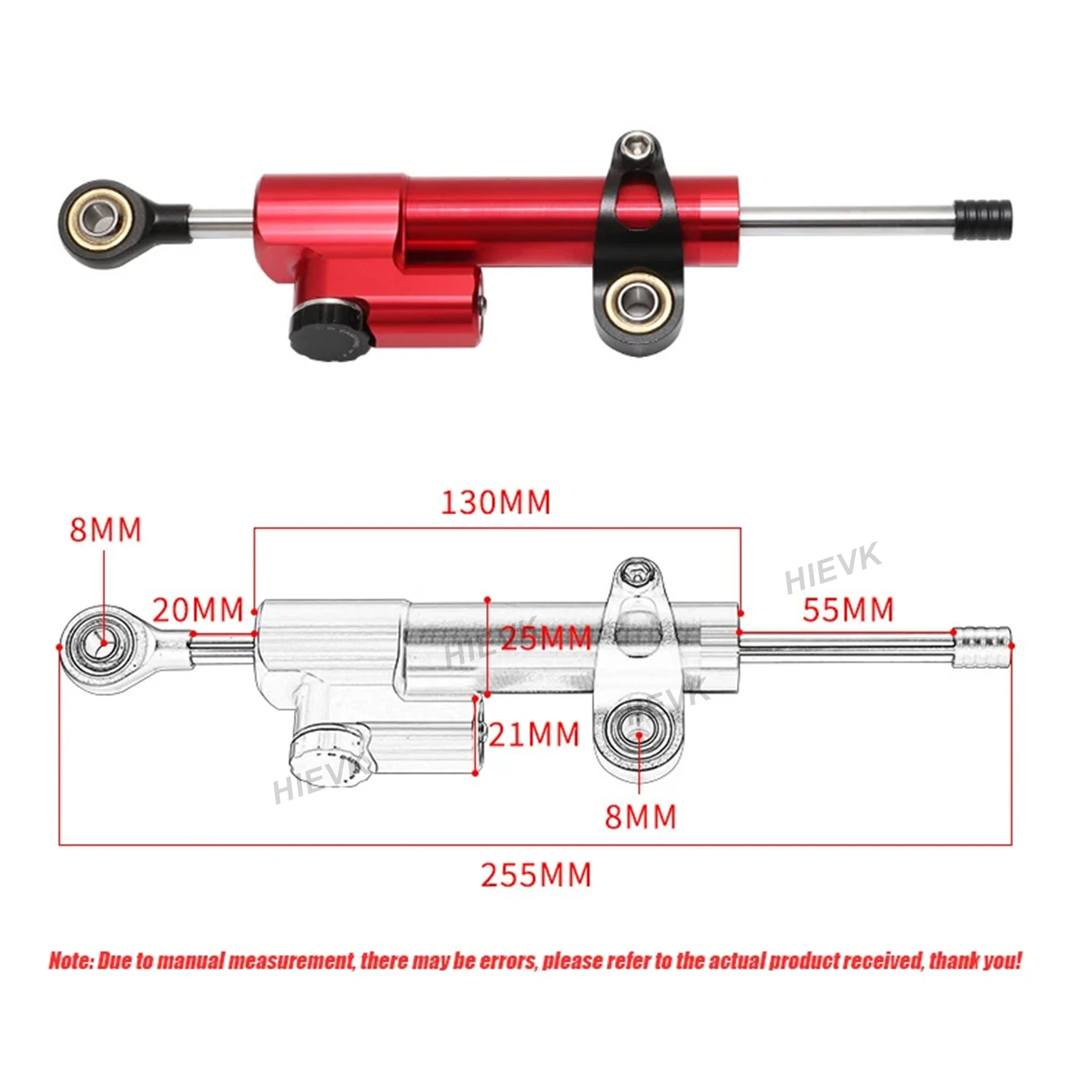 Amortiguador de dirección Universal para motocicleta, estabilizador de 255MM para YAMAHA, HONDA, KAWASAKI, SUZUKI, DUCATI, BMW, Scooter Eléctrico