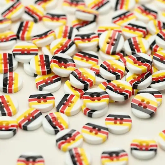 20pcs/Lot Size:11mm Colorful striped resin buttons Round button handmade DIY mixed clothing decorative Sewing Kit(KK-3809)