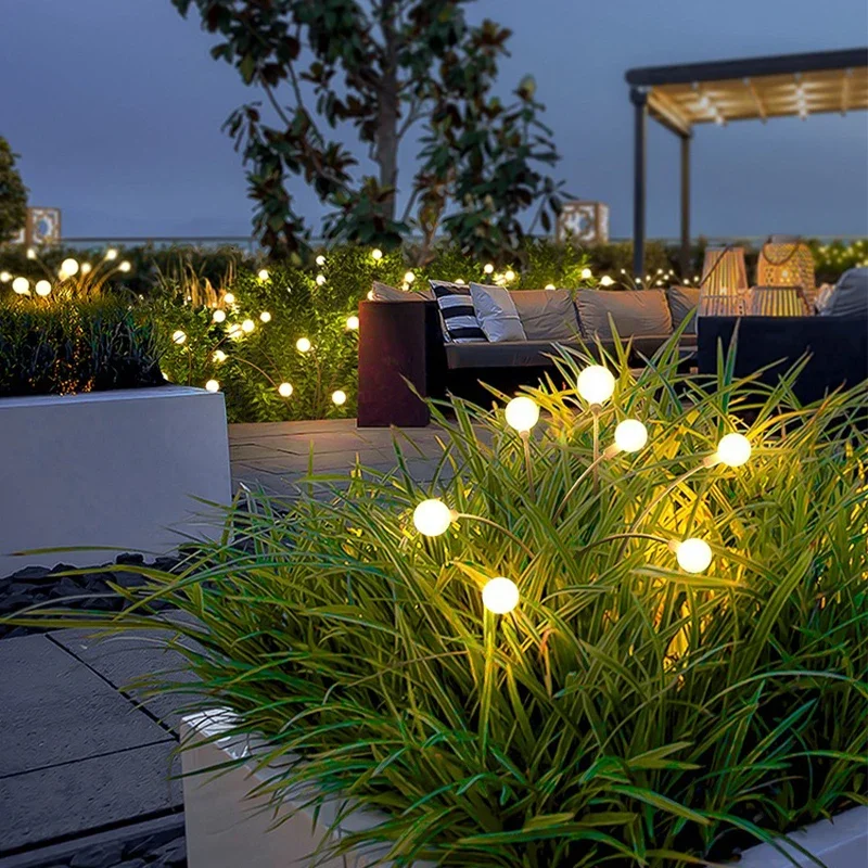2026 Solar Garden Light Waterproof IP65 Outdoor Lawn Lights Path Decoration Atmosphere Terrace Firefly Spike Solar Garden Light