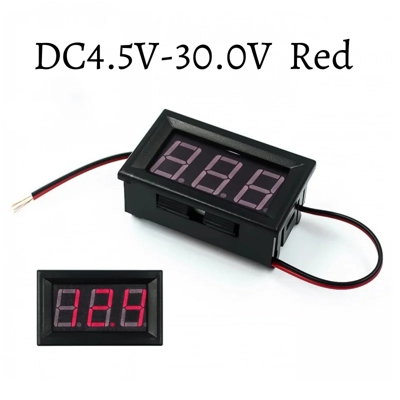 1pcs 0.56-inch 2Wire DC Voltmeter DC4.5V-30V Red Green Blue LED Display Panel Voltage Meter Voltmeter Home Use Voltage 3 Digital