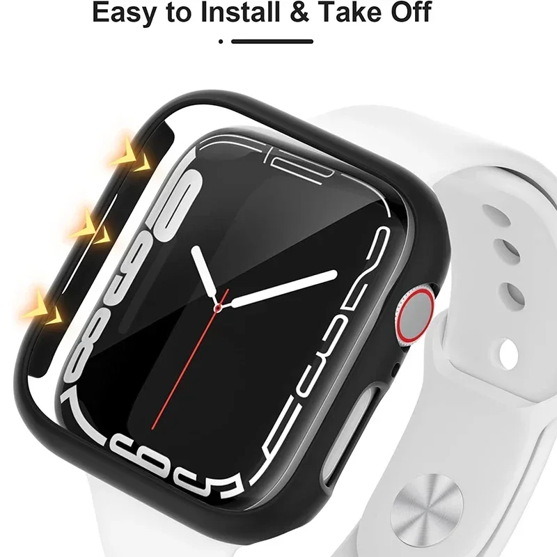 Juste de protection pour Apple Watch, boîtier ultra-mince, pare-chocs découpé en PC dur, 41mm, 45mm, 44mm, 40mm, iWatch série 9, 6, 5, 4, se, 7, 8