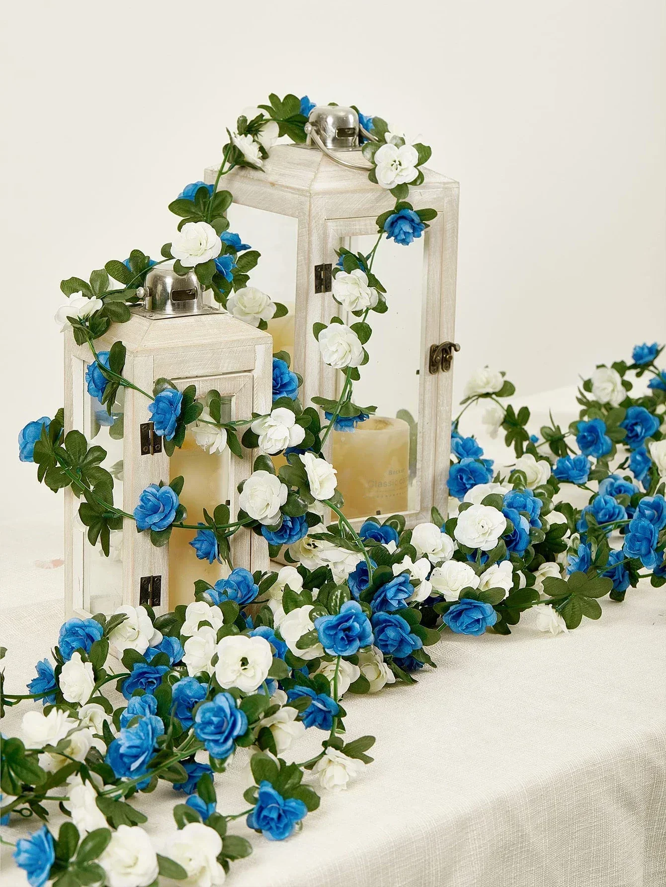 1PC Artificial Flowers Rose Vine Wedding Site Home Wall Hanging Decoration Materials Outdoor Garden Decoration 45head Rose