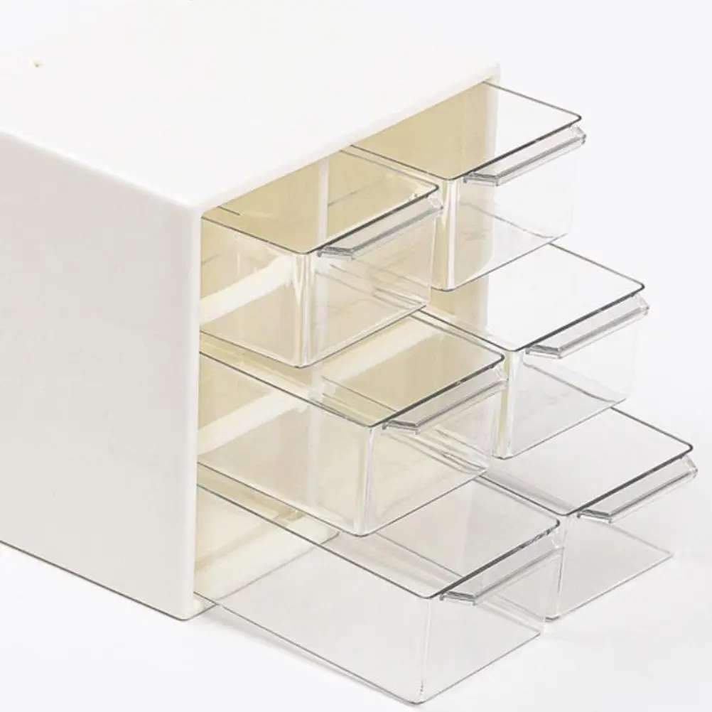 Plastic Drawer Type Desktop Box White Multi-Layer Storage Organizer Stationery Case Large Capacity Pen Jewelry Sundries Holder
