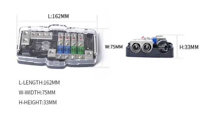 Car audio modification accessories multifunctional fuse box, LED light fuse holder, four-way/two-way four-way junction box