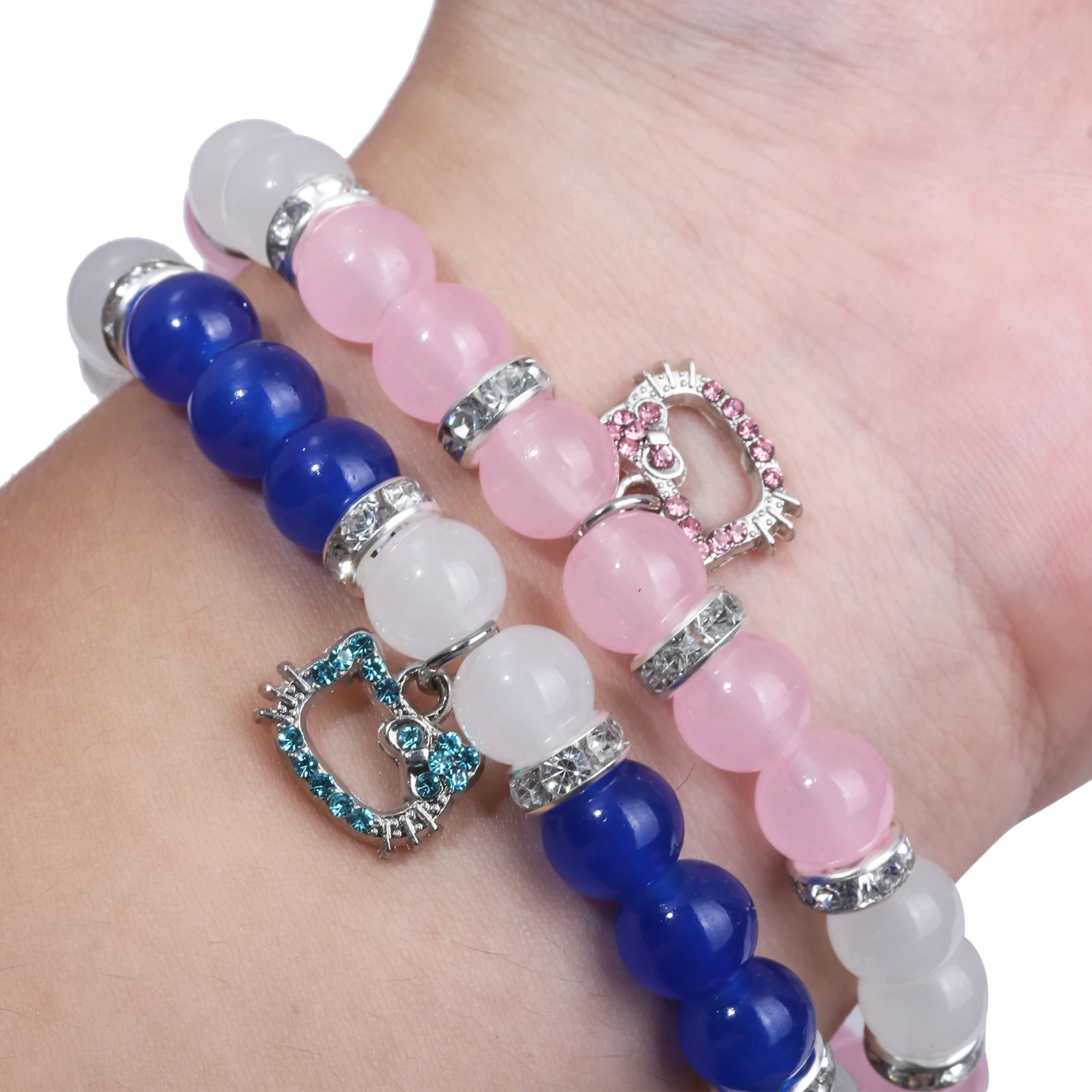 Gothic Cat Animal Beaded Bracelet Creative Heart Magnetic Matching Couple Bracelets for Women Men Halloween Jewelry Accessories image 4