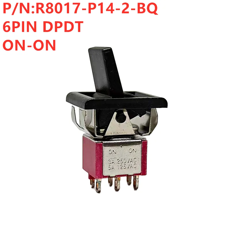 2PCS SH salecom dual reset T80-R self-locking R8017 R8018A-P14 power switch 6-pin 3-speed toggle switch