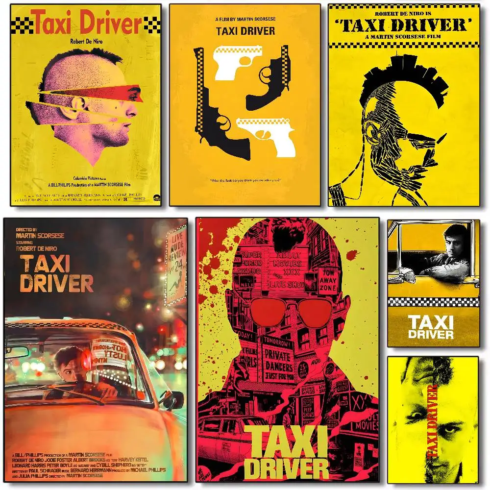 Movie Taxi Driver Kraft Paper Poster Art canvas HD aesthetic Printing Paper Wall Art for Living Room Bar fashion Home Decor