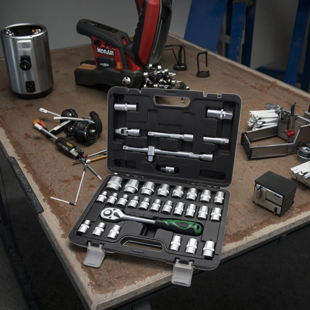 AE-S32+3  Auto Repair Mechanic Wrench Set Hand Tool Toolbox Combination Socket Set