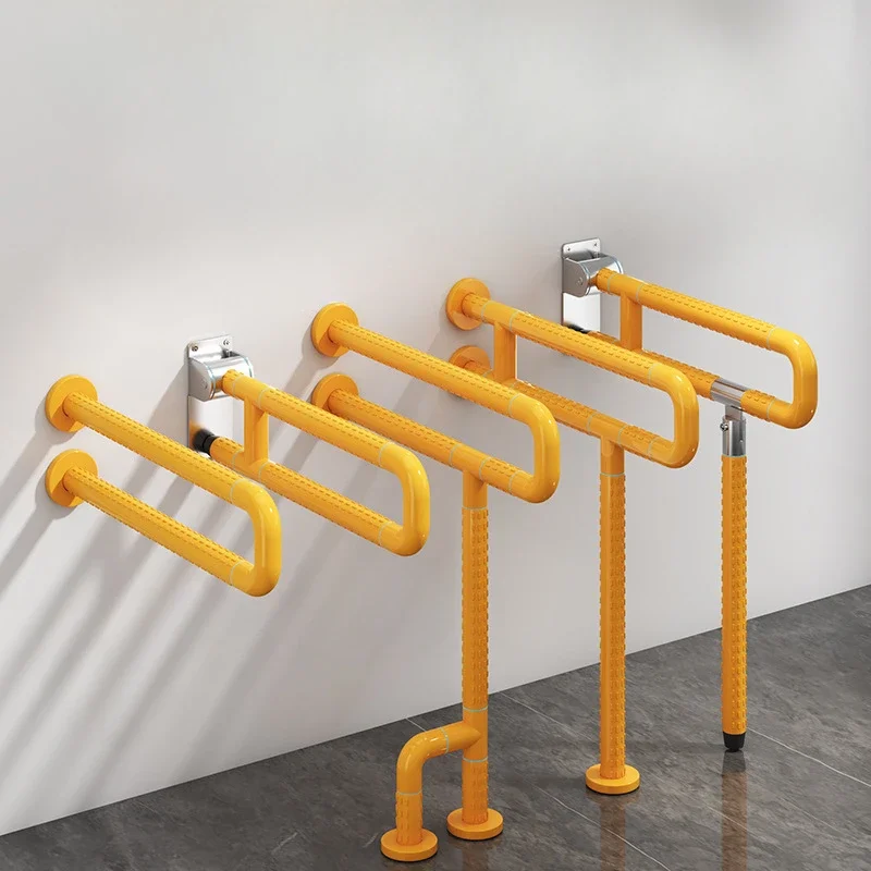 Slip-Resistant Commode Rail Disabled Seniors Bathroom Handle Elderly Support Rail Bathroom Assist Bar with Fluorescent Circles