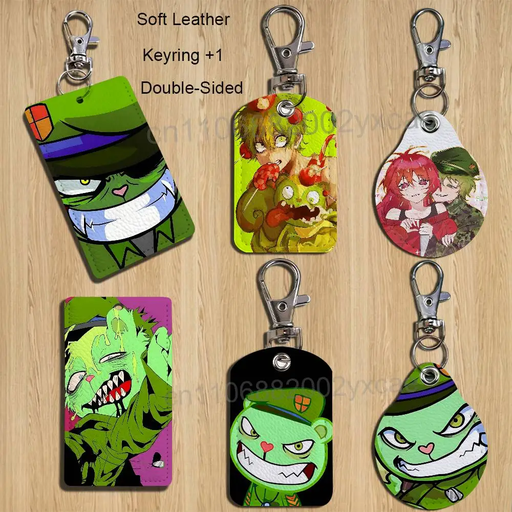 This is mine cute Tree Friends Holder For Bank Business Work Card Holder Student Card Case Bus Card Keychain