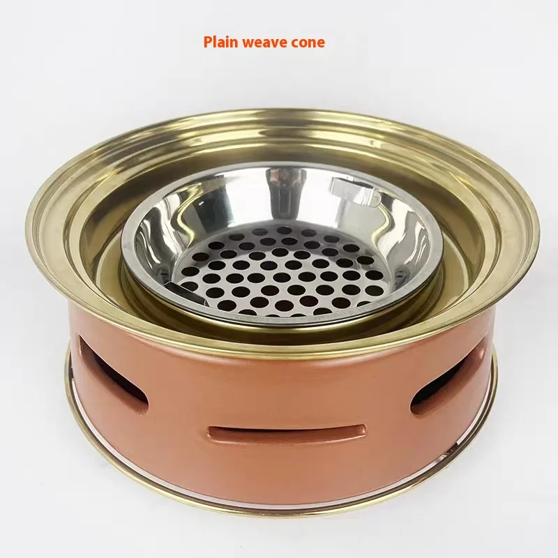 

Ranhuo High Quality Round Korean Bbq Grill Indoor Charcoal Bbq Grill Table Top Snokeless Grill Ceramic Oven for Restaurant