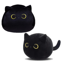 15cm/25cmFluffy Black Cat Plush Toys Stuffed Animal Cats Soft Pillow Nap Cushion Home Decoration Creative Birthday Gift for Kids