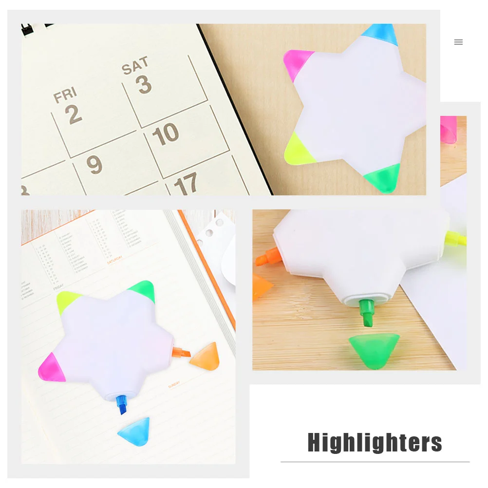 Imagem -02 - Ponta do Pincel Apagável Highlighters Petal Aquarela Marcador Pen Star Shape Canetas Fluorescentes Highlighter Pen Pétalas Pen
