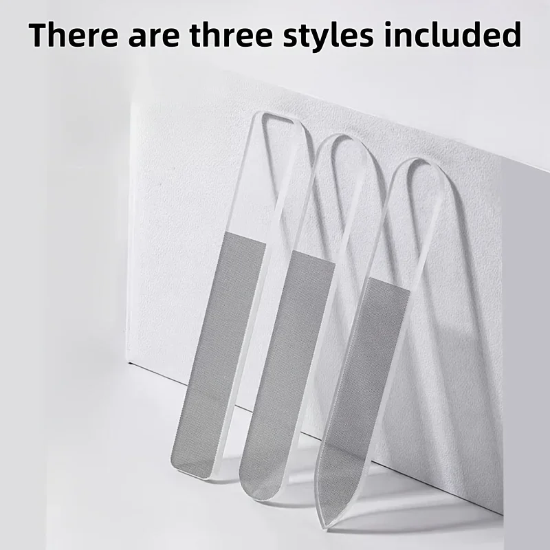 1 قطعة/3 قطعة مجموعة مبرد أظافر زجاجي نانو مع 3 صناديق تخزين لطحن وتلميع وإصلاح الأظافر، فن أظافر كريستالي شفاف