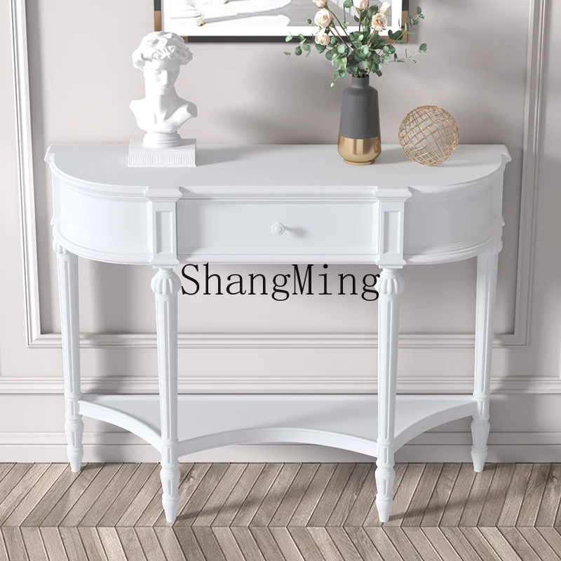 

FG modern simple semi-round end view table light luxury entrance table decoration narrow entrance table