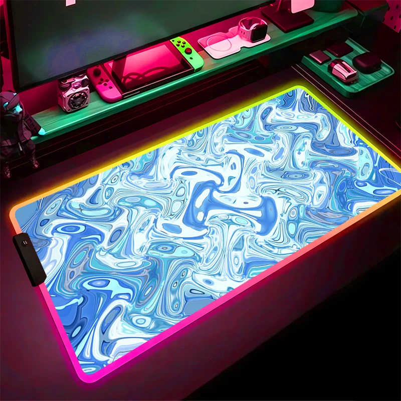 Hot Sale RGB Mouse Pad Strata Liquid Fashion Non-Slip Rubber Edge locking mousepads Game play mats notebook computer Home Decor