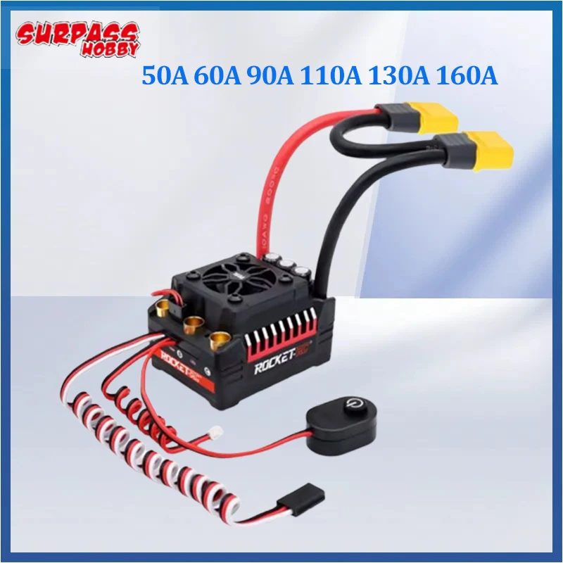 ROCKET-RC RC ESC Brushless V2 50A 60A 90A 110A 130A 160A Electronic Speed Controllers for 1/7 1/8 1/10 RC Car Buggy Truck Parts
