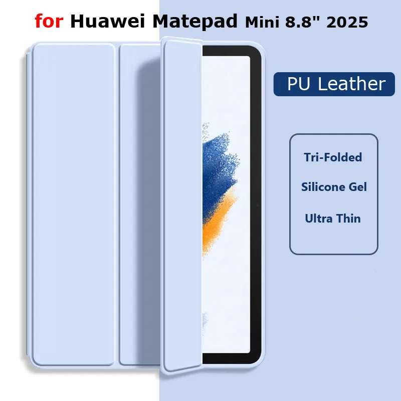 

For Huawei Honor Pad X7 8.7" 2025JMS-W09 AL00 Ultra Slim Folding Leather Tablet Silicone Protective Casing Cover PU Leather Case