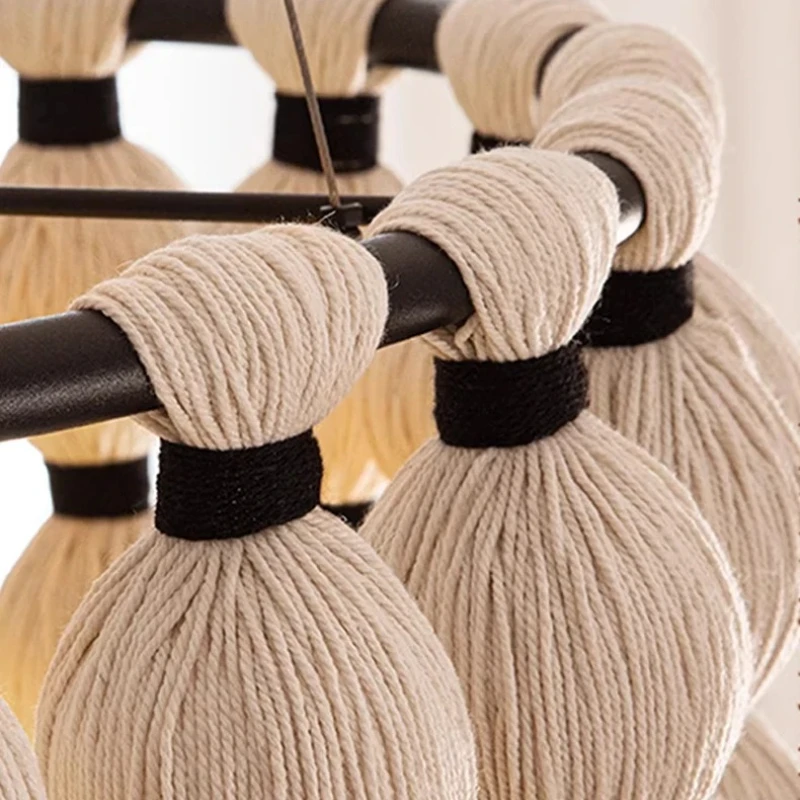 Wabi-sabi Creative Cotton Italy LED Pendant Lights Restaurant Bedroom Room Suspension Chandeliers Home Decor Indoor Lamps Lustre