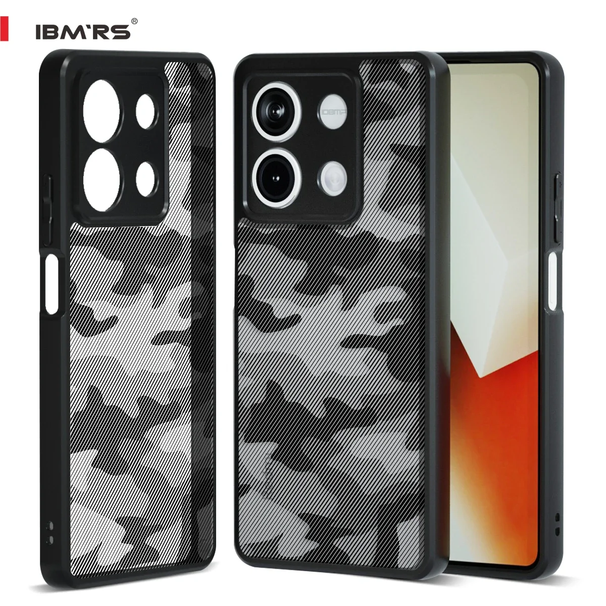 

IBMRS-Anti-Scratch Matte Phone Case, Transparent, Camo Shockproof, Dual Coating, for Xiaomi Redmi Note 13 5G