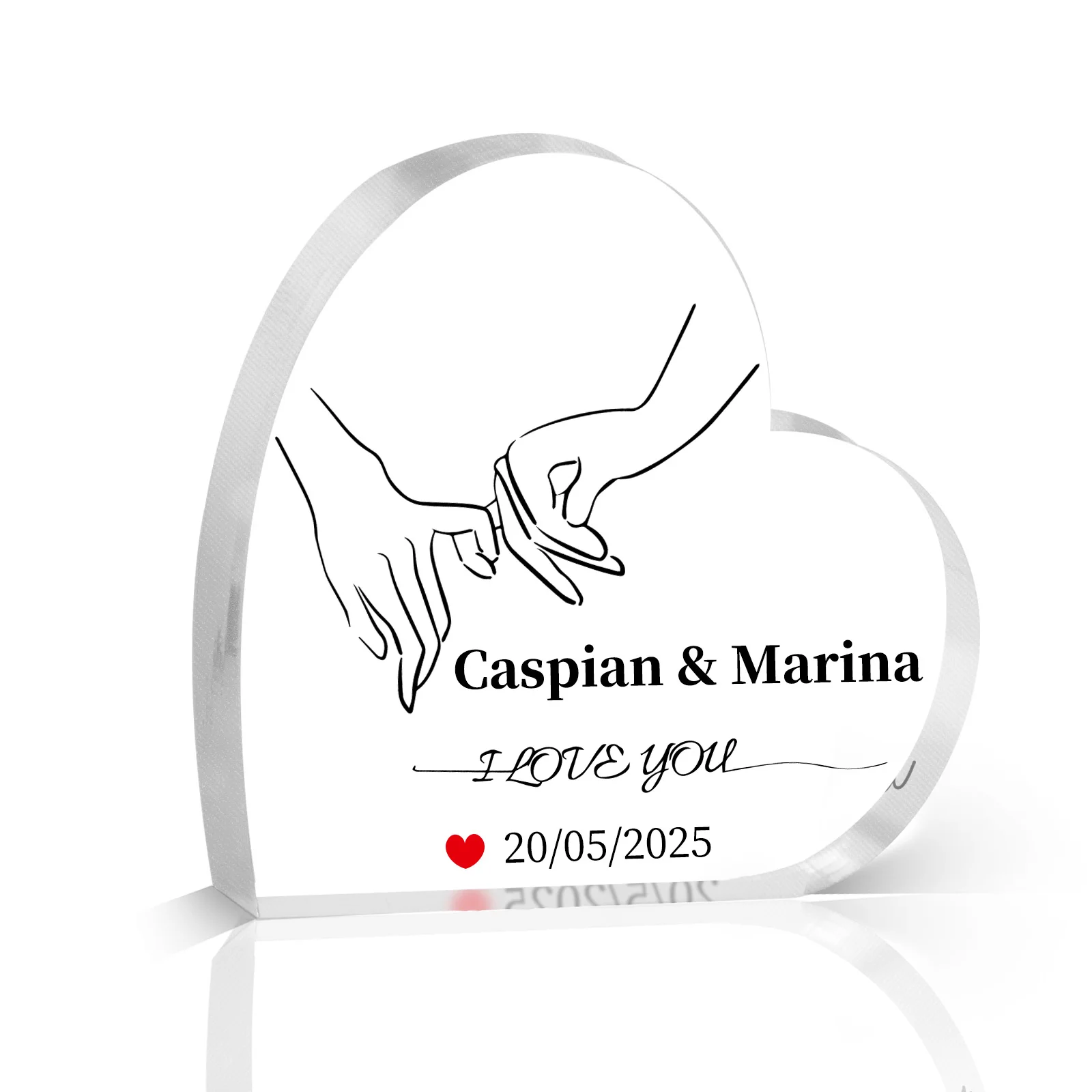 

Custom Couple Acrylic Plaque with Names&Date, Personalised Anniversary Gift for Him Her, Wedding Birthday Valentine's Keepsake