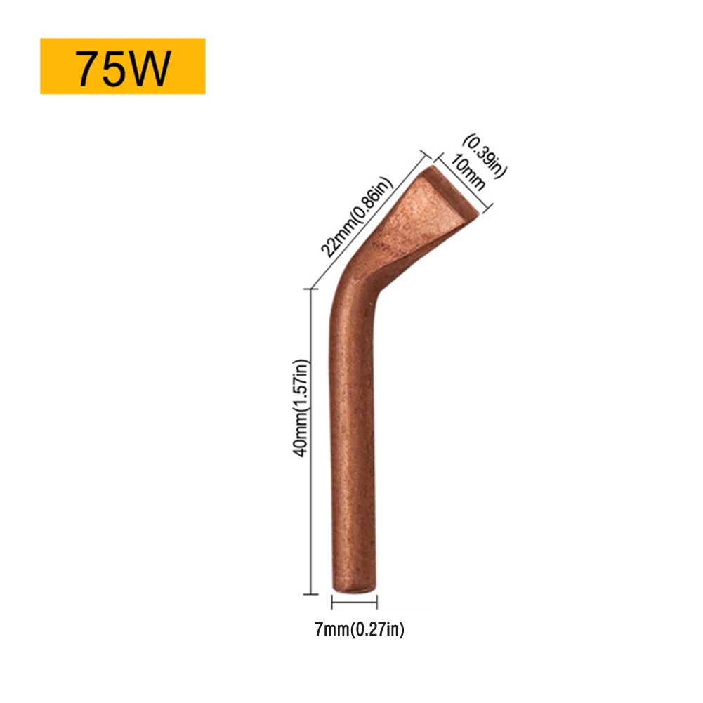 75-200W Soldering Iron Tip Externally Heated Soldering Head For Welding Large Welding Spots High Power Soldering Iron Copper Tip