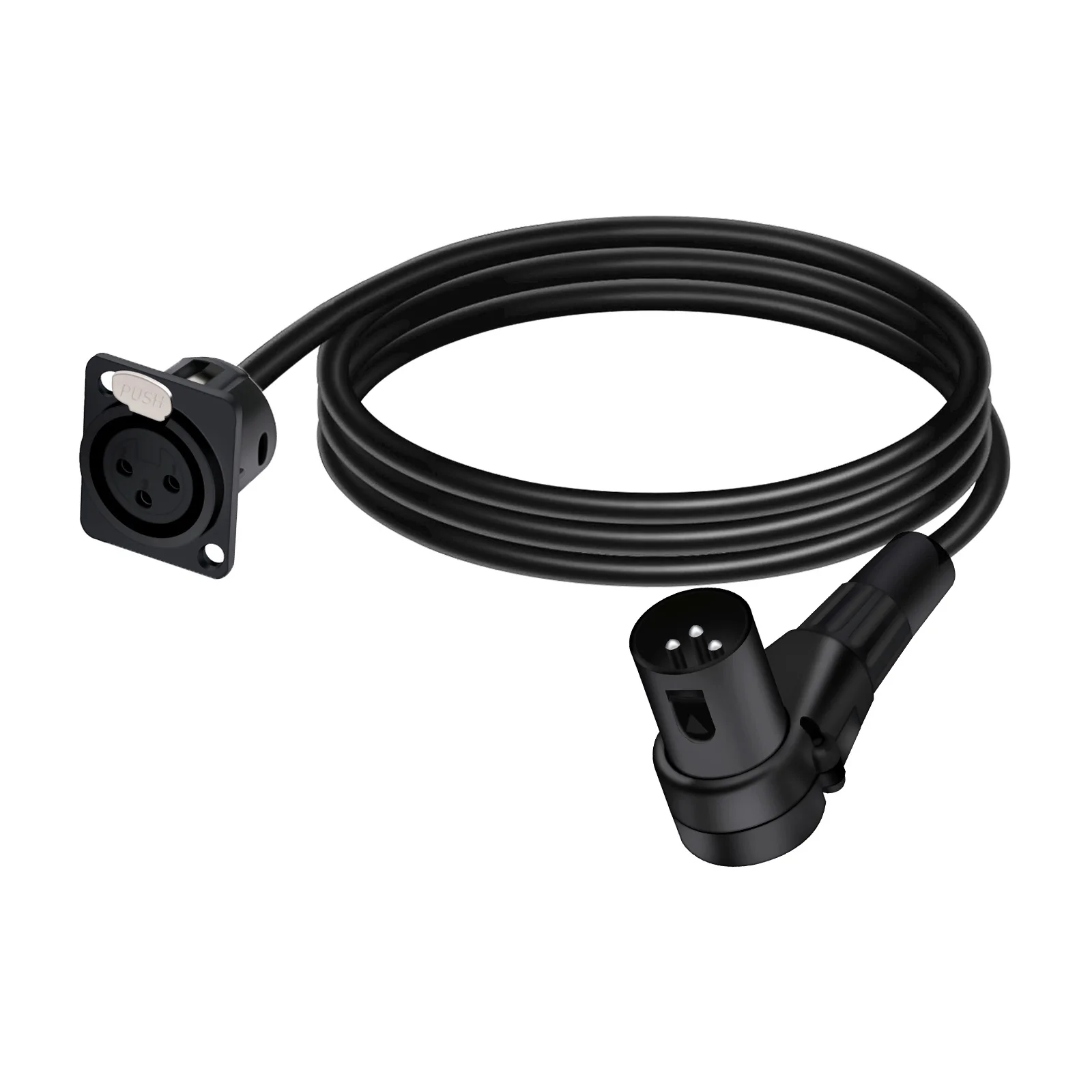 D Typ 3Pins XLR Panel Mount Chassis Buchse auf rechtwinkligen XLR Stecker Stecker Audio Kabel Konverter kompatibel mit Mikrofon – Detail 3