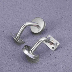 Hand Rail Brackets for Stairs Armrest Bolts Handrail Support Round Silver Bannister