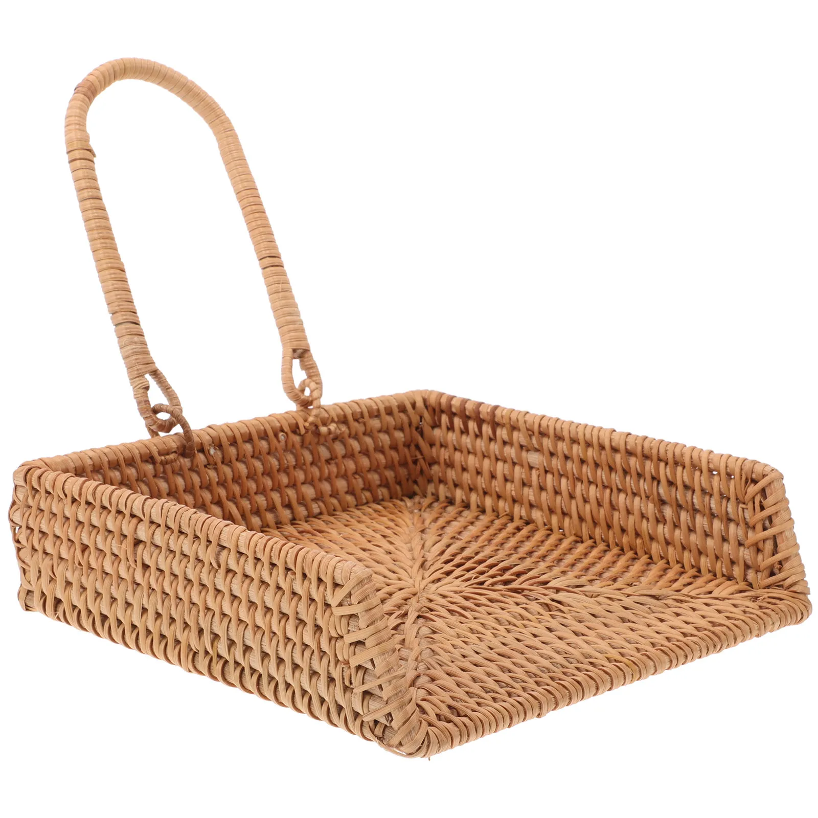 

Плетеная корзина для салфеток из ротанга, держатель для салфеток ручной работы, деревенский стиль, декор для кухни и ванной, уличный держатель для салфеток