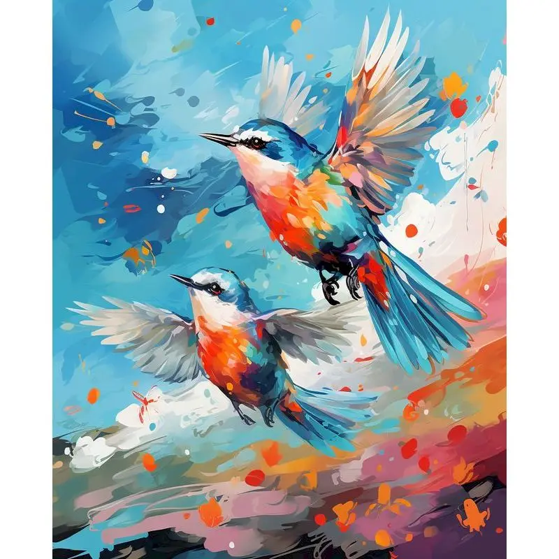 

RUOPOTY Painting On Numbers Sunflower Butterfly Dog Diy Numbers Painting Digital Painting Beginner Kit Canvas Paint Acrylic Pain