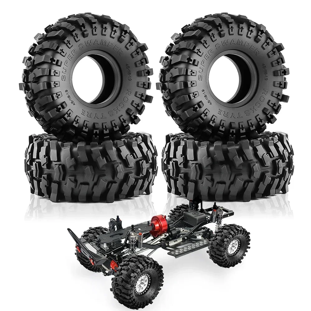 4pcs 1.9 Inch Rubber Tyre 118*45mm For 1/10 Rc Crawler Car Trax Trx4 Axial Scx10 Wraith Scx10 Yikong Rgt Wrangler 1.9 Wheel