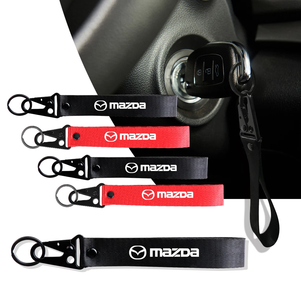 3D Metal/Leather Car Keychain Pendant Braided Rope Keychain Car Accessories For Mazda 3 5 Axela CX-5 CX-3 CX-9 Demio RX7 MS 323