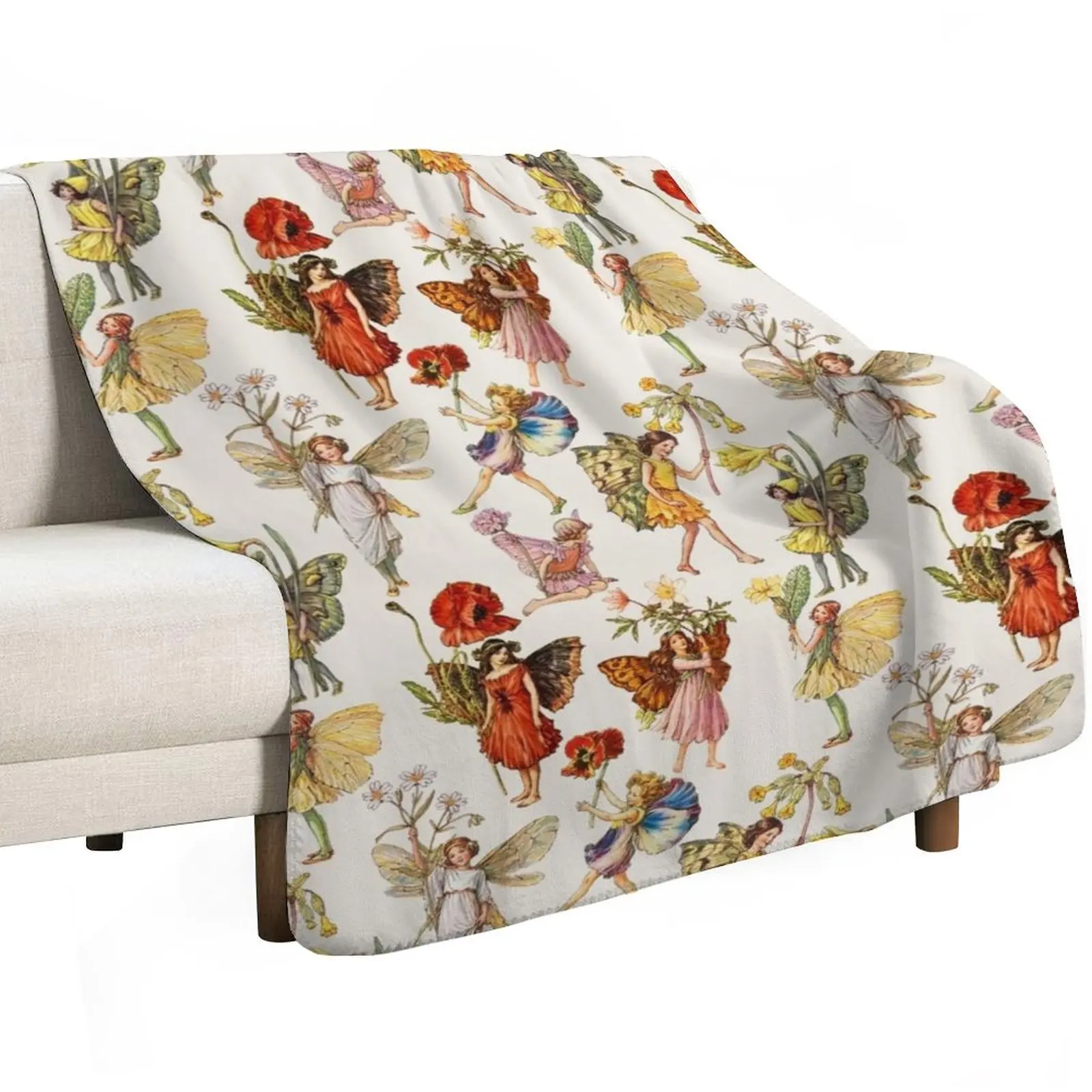 Victorian Flower Fairies Throw Blanket Comforter Blankets For Bed Plush decorative Personalized Gift Blankets