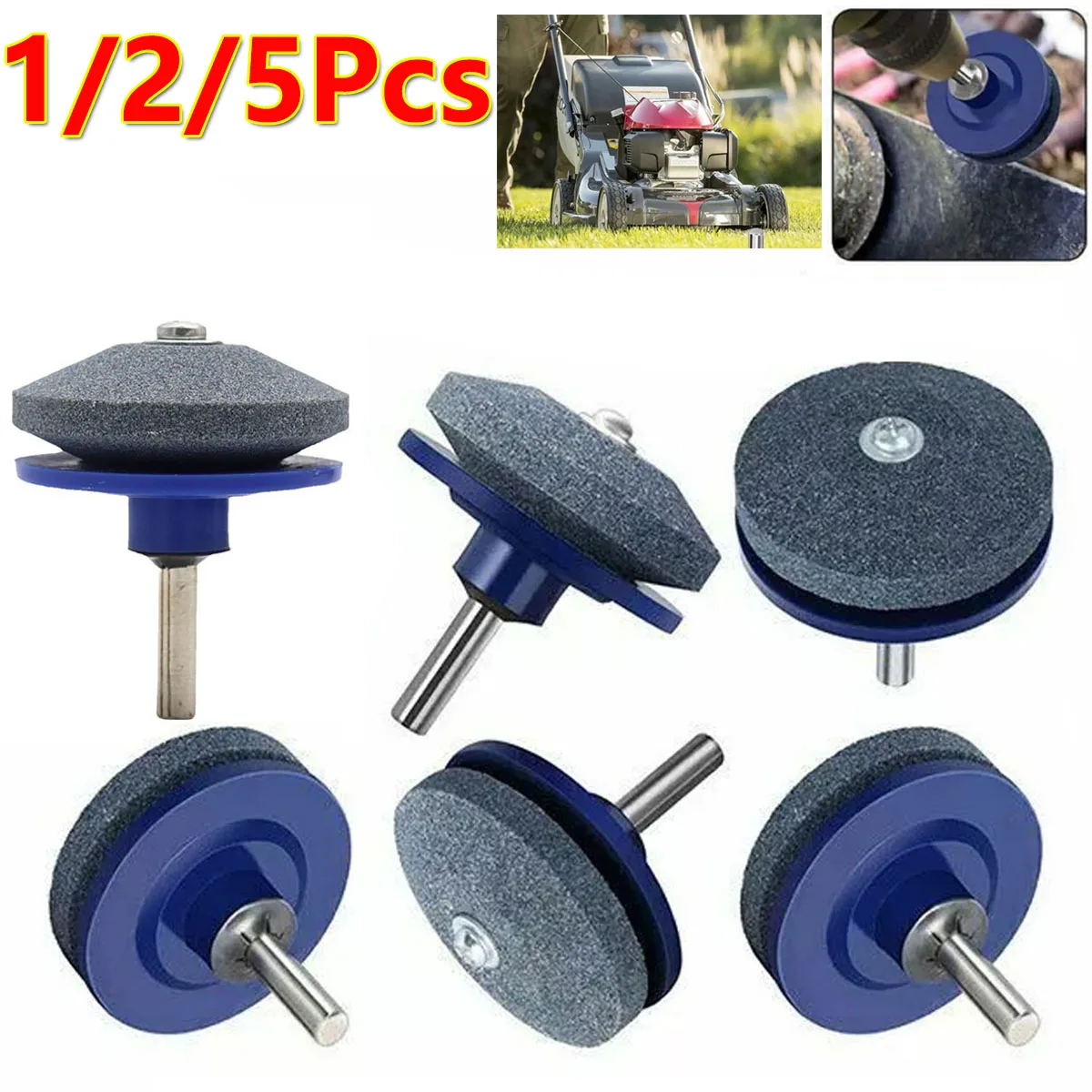 

1/2/5/Pc Lawn Mower Sharpener Stone Blade Grinding Electric Trimmer Sharpener Wind Power Mower Wear Resistant Grinding Head Tool