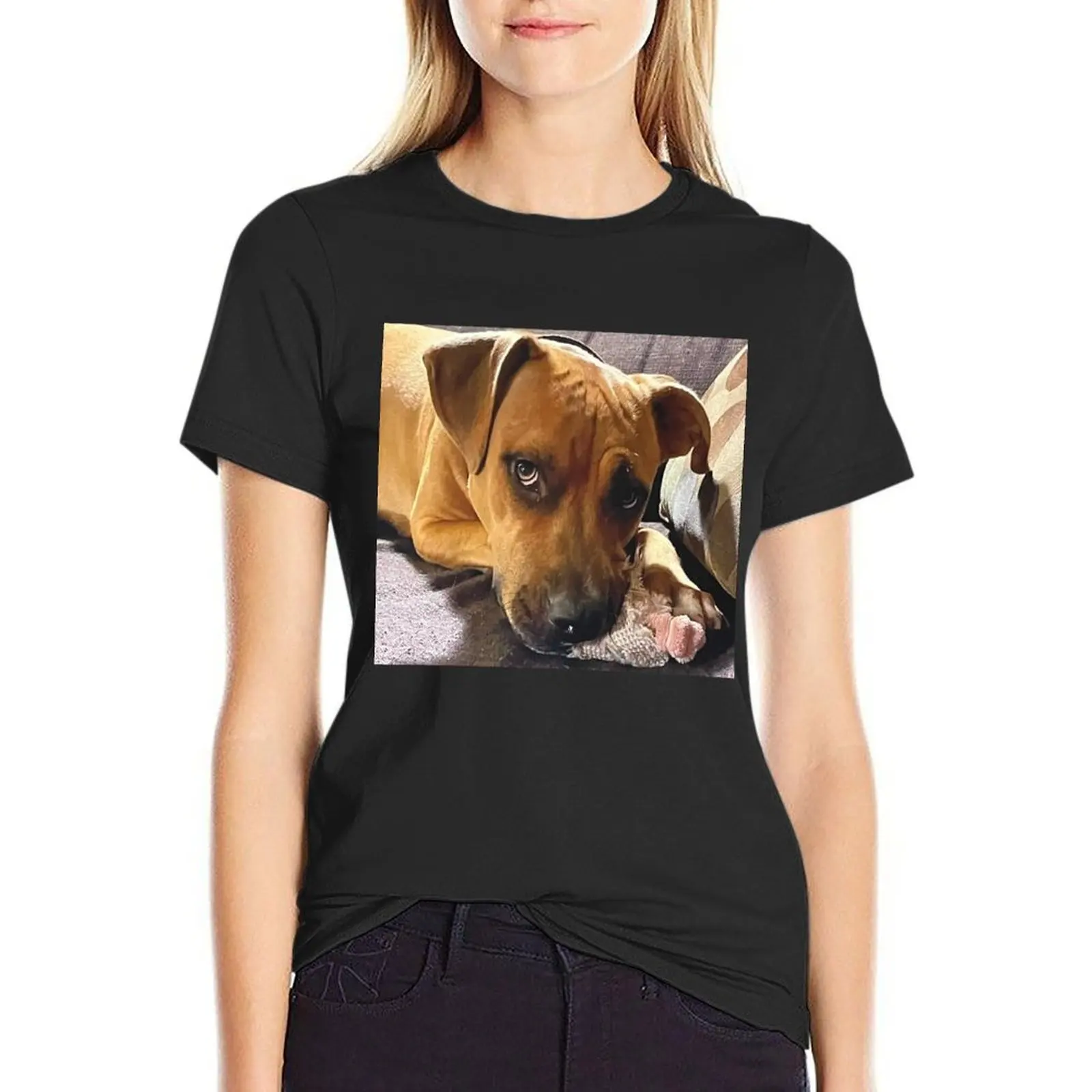 Doggie with toy T-Shirt quick-drying blanks clothes for Women