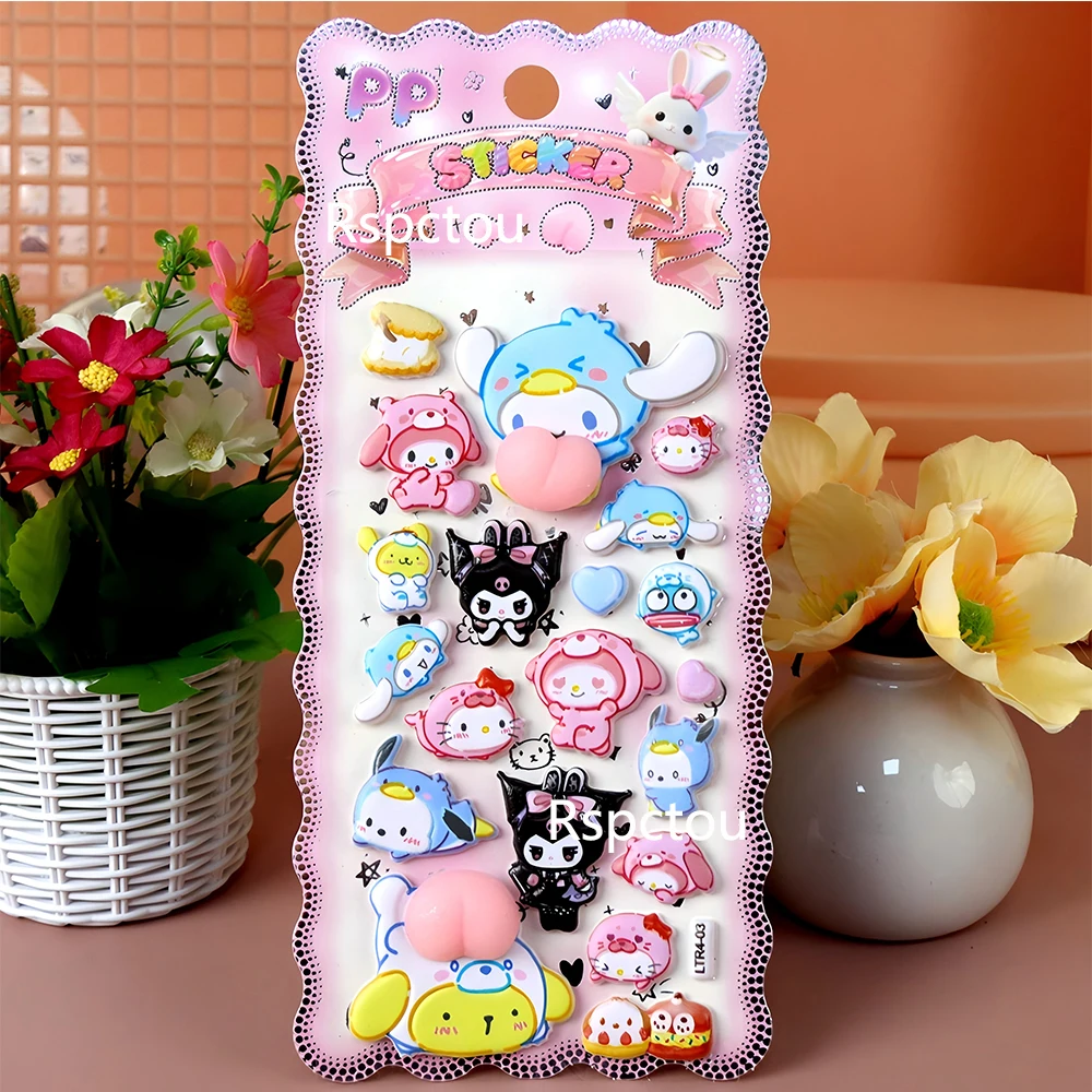 **Funny Creative Sanrio Happy Buttocks Stickers Kuromi Melody Soft Pinched Decompression Toy Decals for Phone Notebook Laptop