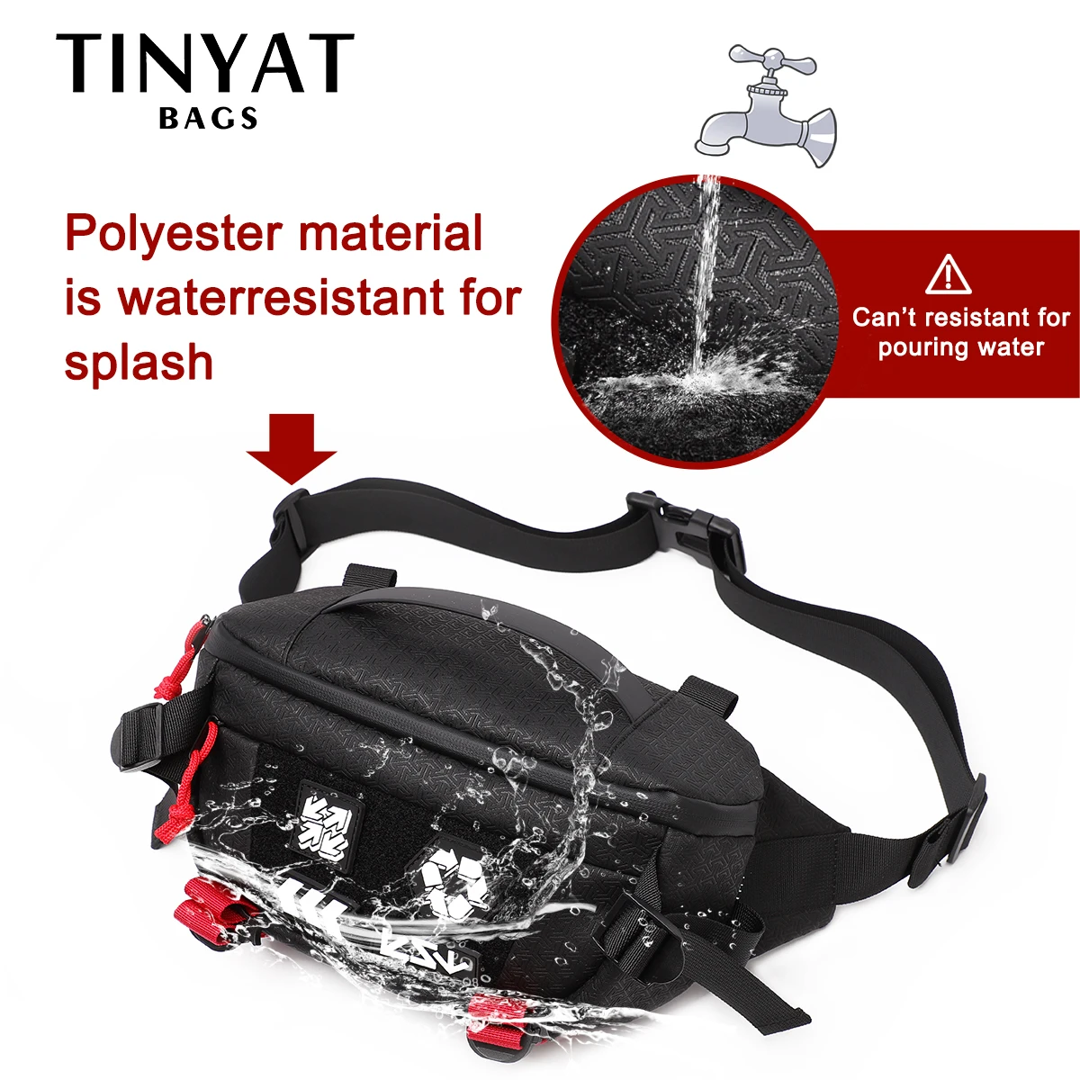 TINYAT-riñonera impermeable de gran capacidad para hombre, bolso de pecho deportivo, multifunción, para teléfono