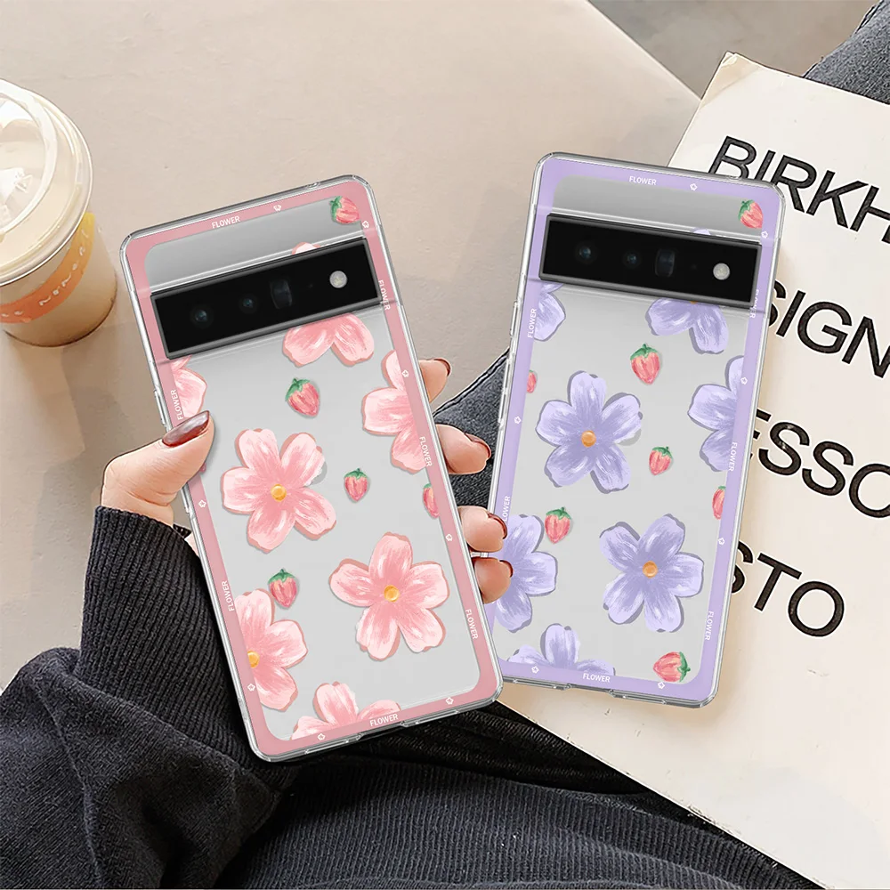 

Oil Painting Flowers Phone Case for Google Pixel 8 Pro 7Pro 7 5 5a 5G 4 3 3a XL 4a Clear Soft TPU Cover for Google 6a 6 6Pro