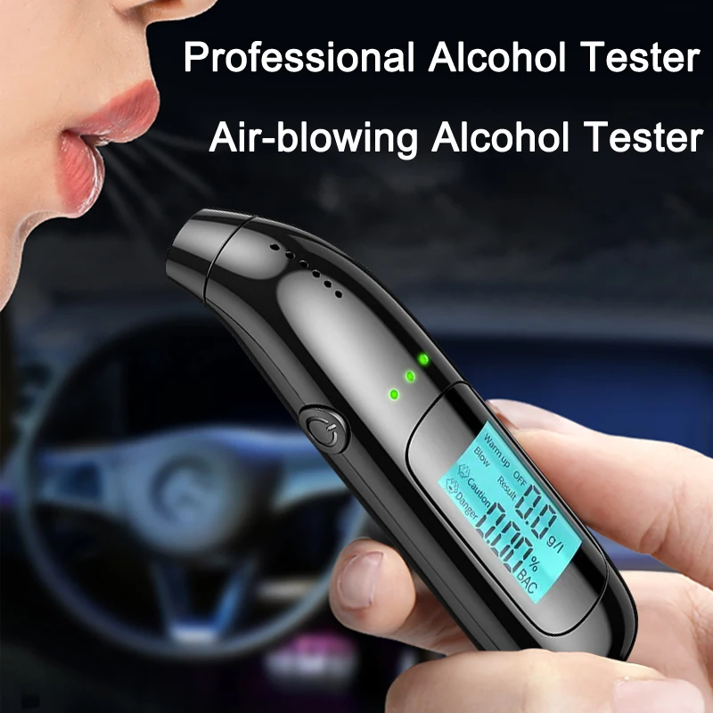 Alcohol Tester High Precision Breathalyzer Alcometer USB Rechargeable Non-contact Alcohol Breathalyzer Tester Car Portable