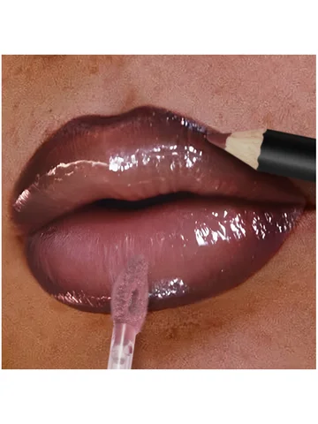 3PCS Shimmer Moisturizing Lip Gloss - Lip Liner and Lip Mud and Oil, Non-Sticky,Glitter, Nourishing Glossy Moisturizing Lipstick